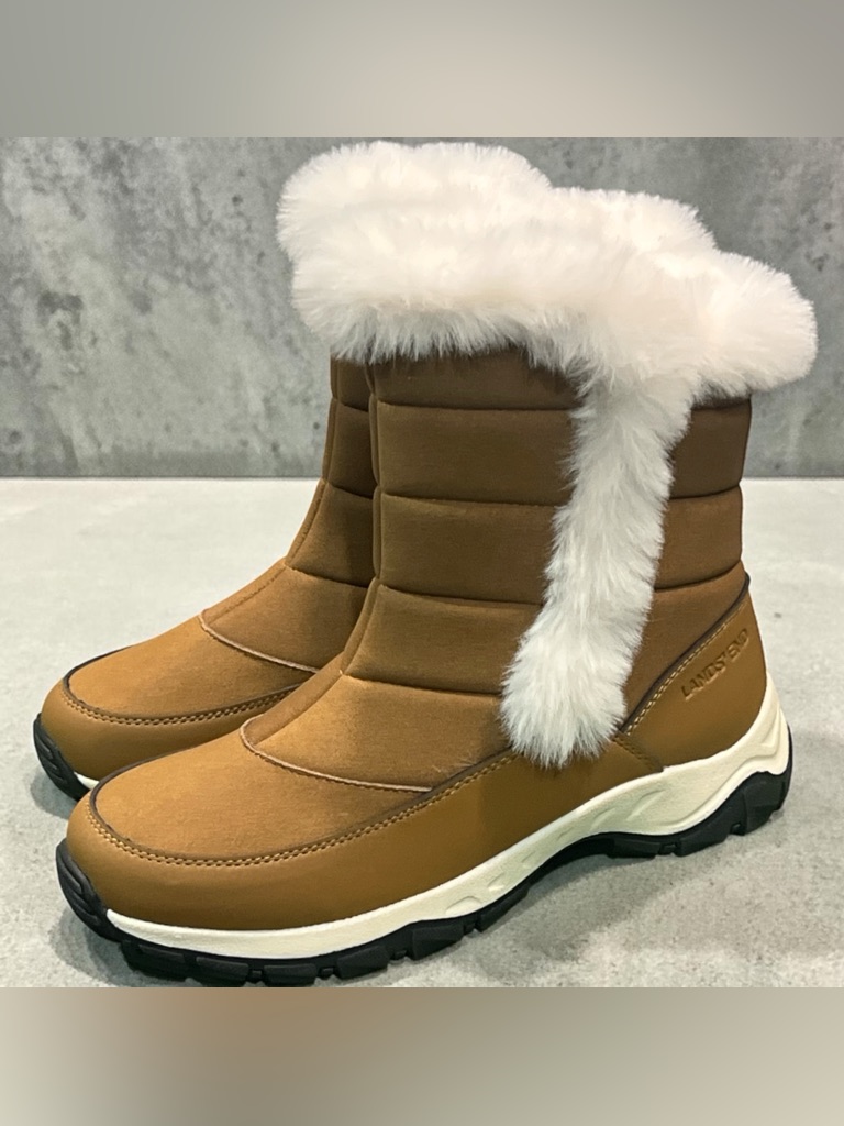 Lands End Expedition Women's Tan Winter Fur-Lined Snow Boots